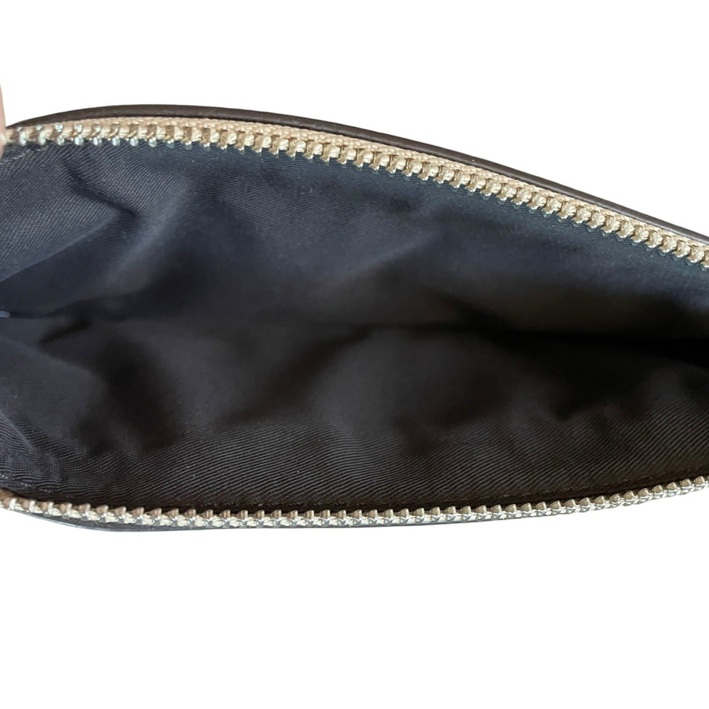 COACH Signature Metallic Gold Colorblock Leather Zip Top Wallet Wristlet F39672 - Picture 4 of 7